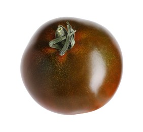 Photo of One ripe brown tomato isolated on white