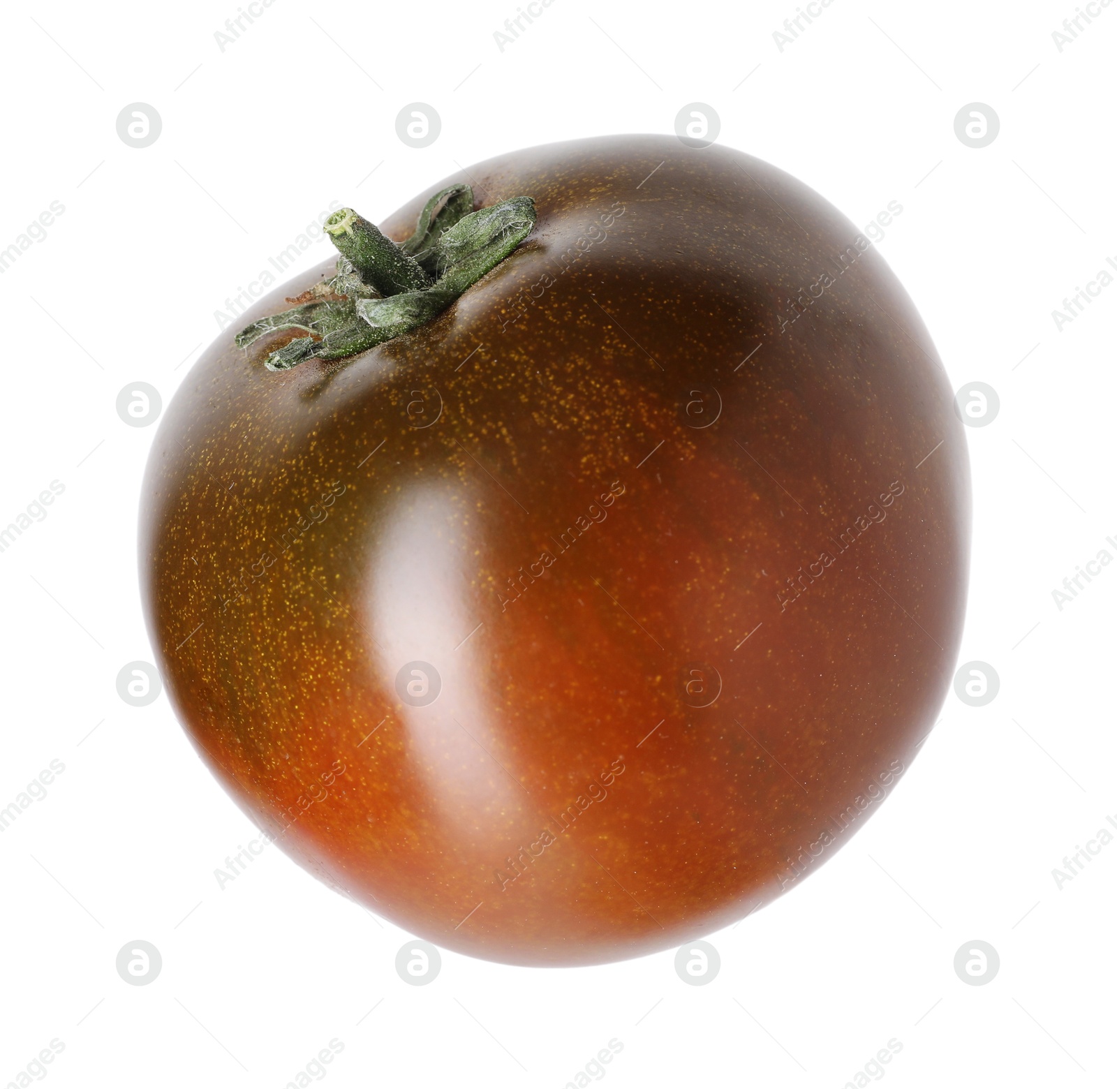 Photo of One ripe brown tomato isolated on white