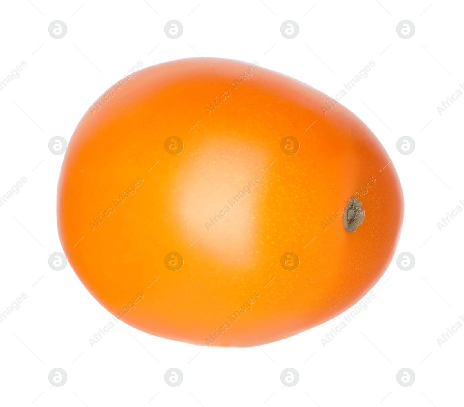 One ripe yellow tomato isolated on white Photo of One ripe yellow tomato isolated on white