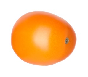 Photo of One ripe yellow tomato isolated on white