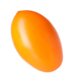 Photo of One ripe yellow tomato isolated on white