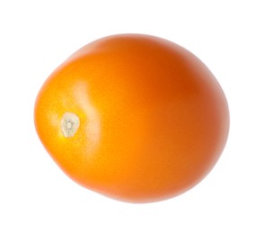 Photo of One ripe yellow tomato isolated on white