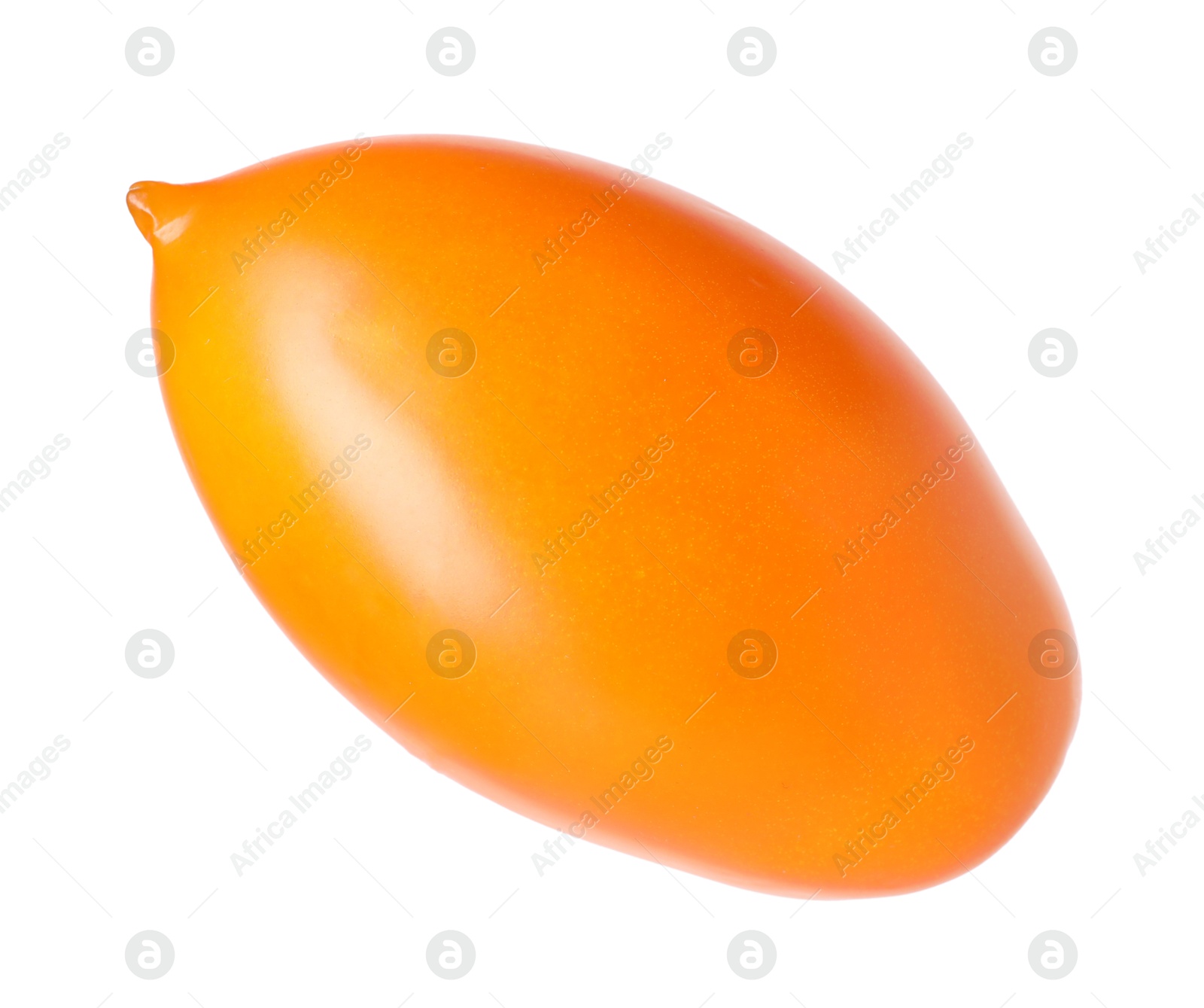 Photo of One ripe yellow tomato isolated on white
