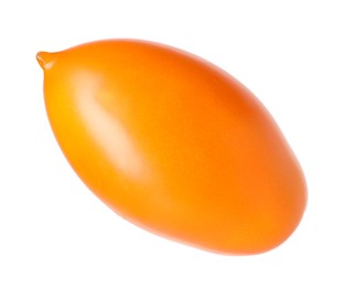 Photo of One ripe yellow tomato isolated on white