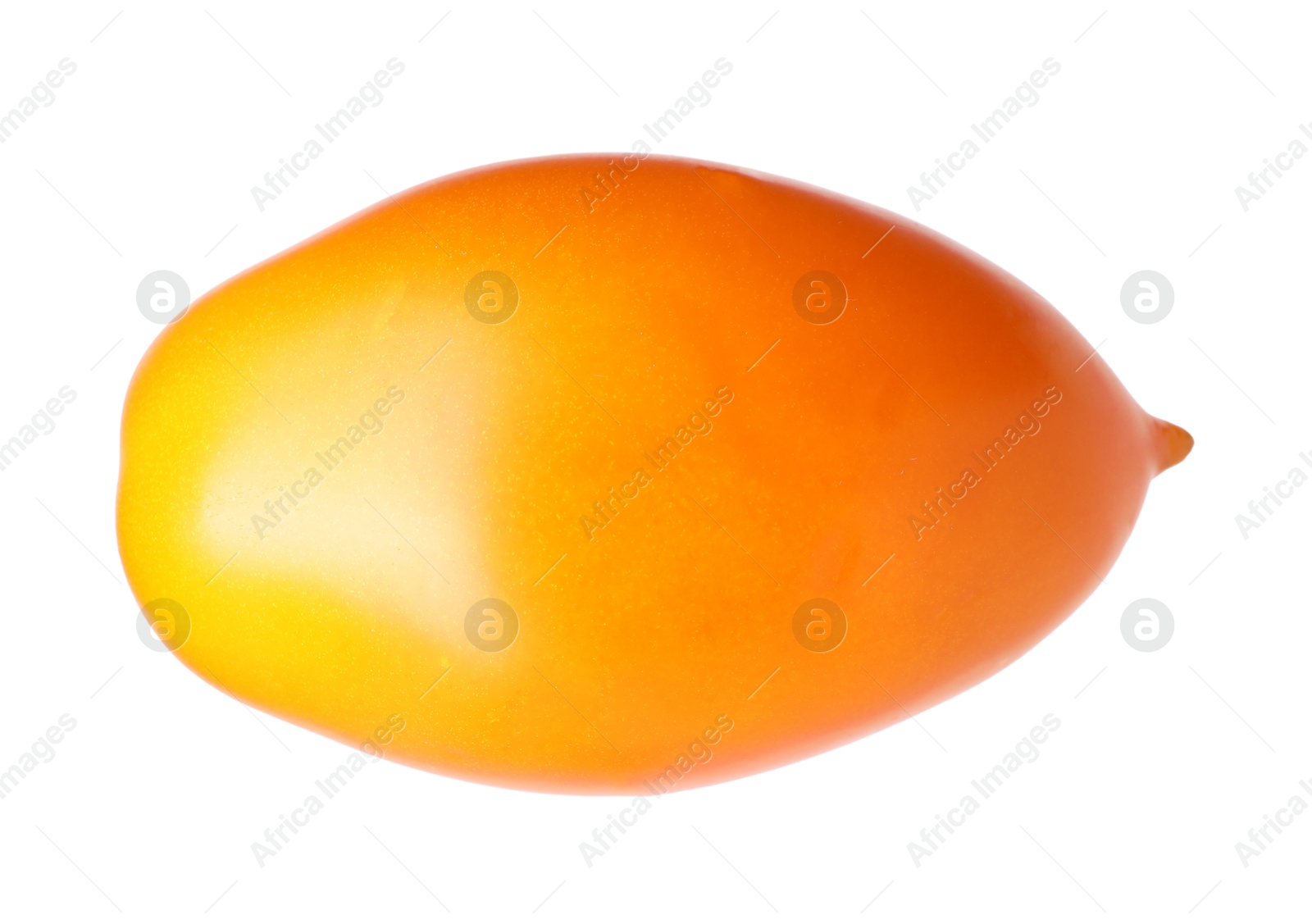 One ripe yellow tomato isolated on white Photo of One ripe yellow tomato isolated on white