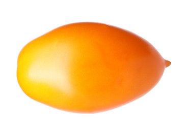 Photo of One ripe yellow tomato isolated on white