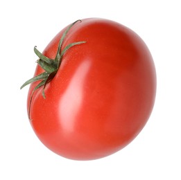 Photo of One ripe red tomato isolated on white