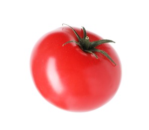 Photo of One ripe red tomato isolated on white