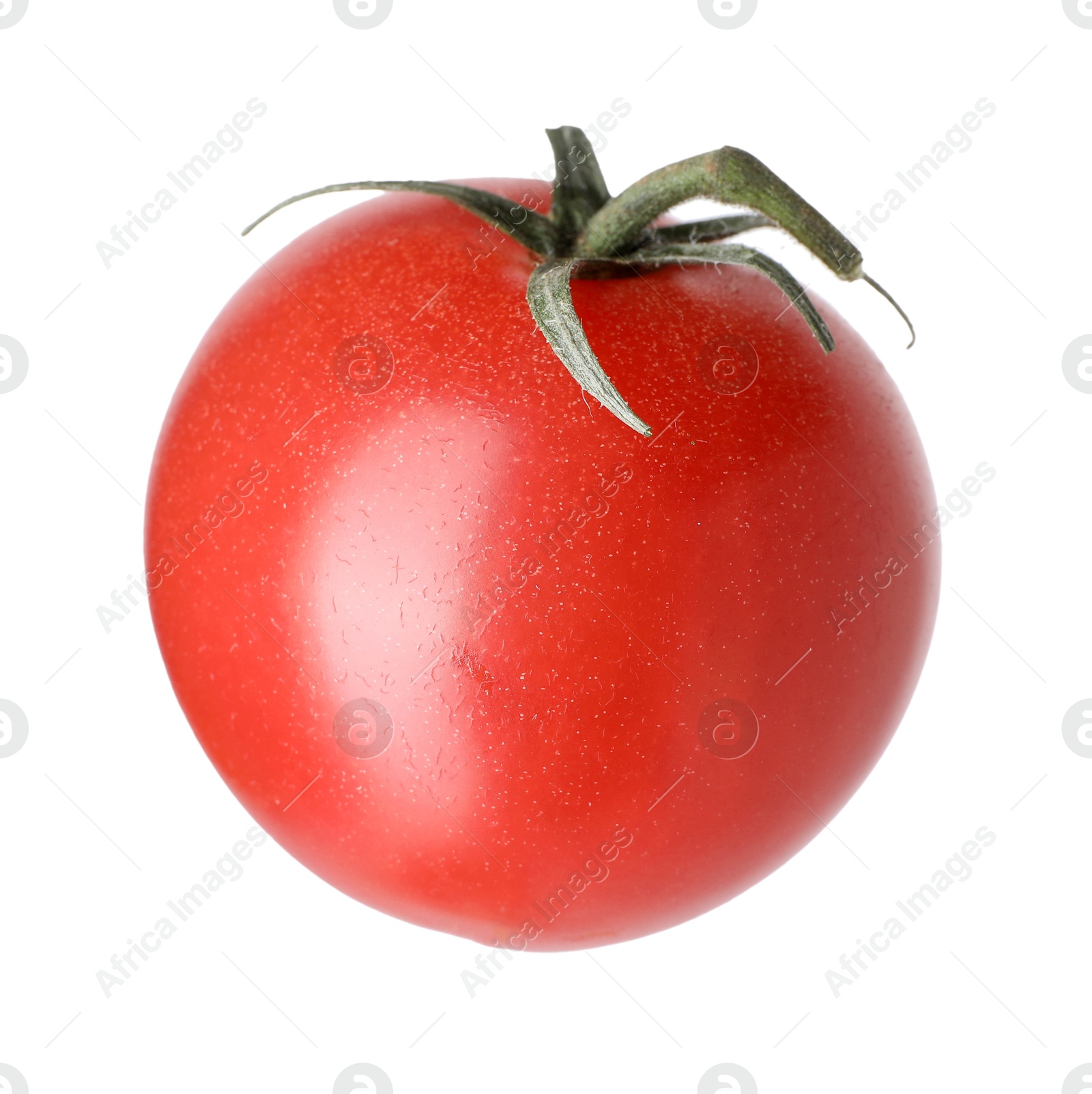 One ripe red tomato isolated on white Photo of One ripe red tomato isolated on white