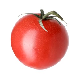 Photo of One ripe red tomato isolated on white