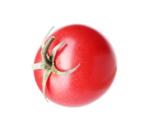Photo of One ripe red tomato isolated on white