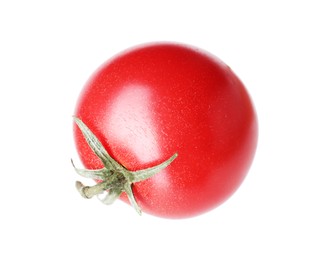Photo of One ripe red tomato isolated on white