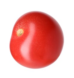 Photo of One ripe red tomato isolated on white