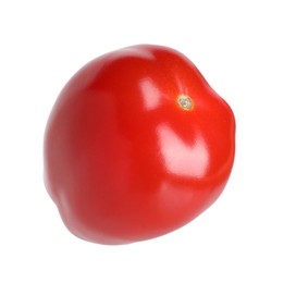 Photo of One ripe red tomato isolated on white