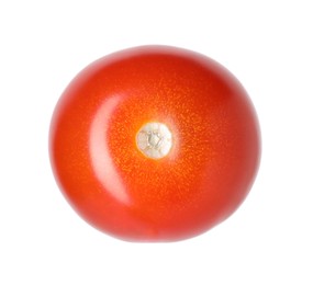 Photo of One ripe red tomato isolated on white