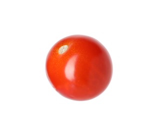 Photo of One ripe red tomato isolated on white