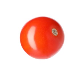 Photo of One ripe red tomato isolated on white