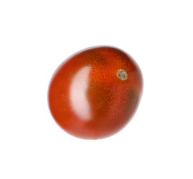 Photo of One ripe brown tomato isolated on white