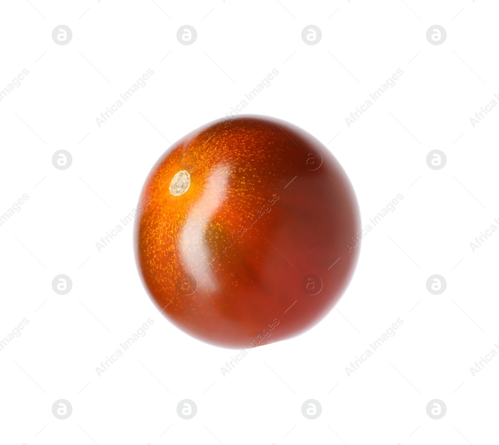 Photo of One ripe brown tomato isolated on white