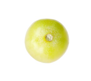 Photo of One ripe green tomato isolated on white