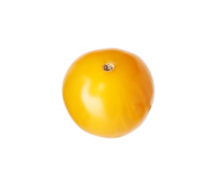 Photo of One ripe yellow tomato isolated on white