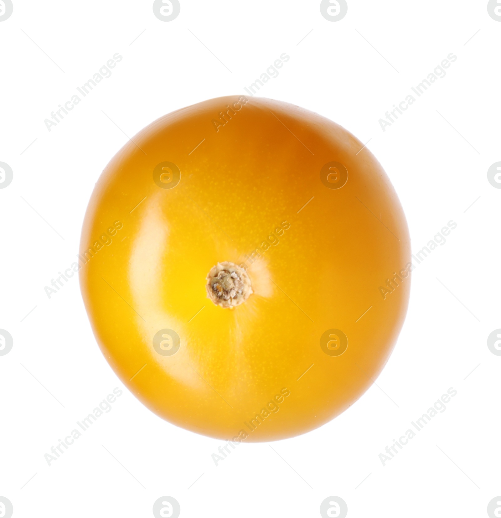 One ripe yellow tomato isolated on white Photo of One ripe yellow tomato isolated on white