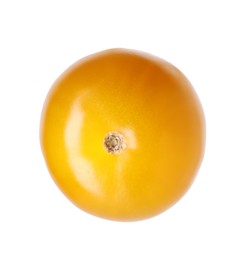 Photo of One ripe yellow tomato isolated on white