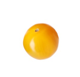 Photo of One ripe yellow tomato isolated on white