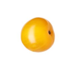 Photo of One ripe yellow tomato isolated on white