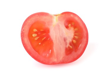 Photo of Piece of ripe red tomato isolated on white