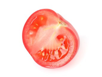 Photo of Piece of ripe red tomato isolated on white