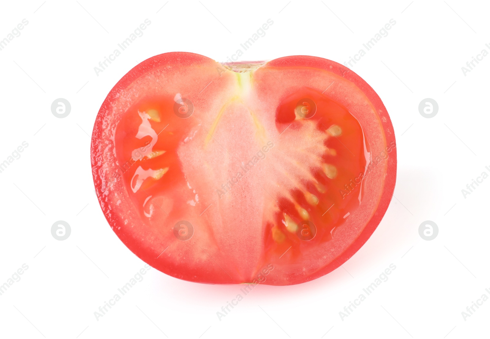 Photo of Piece of ripe red tomato isolated on white