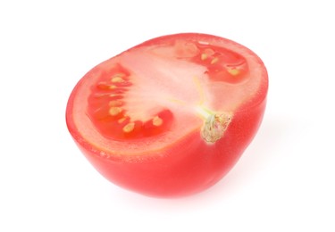 Photo of Piece of ripe red tomato isolated on white