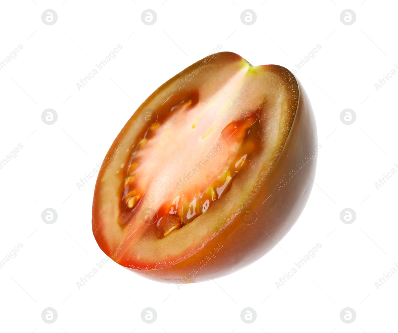 Photo of Piece of ripe tomato isolated on white