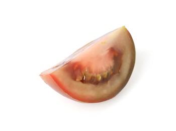 Photo of Piece of ripe tomato isolated on white