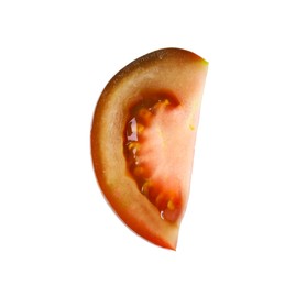 Photo of Piece of ripe tomato isolated on white