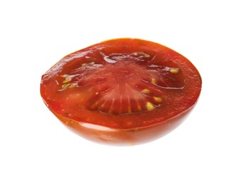 Photo of Piece of ripe red tomato isolated on white