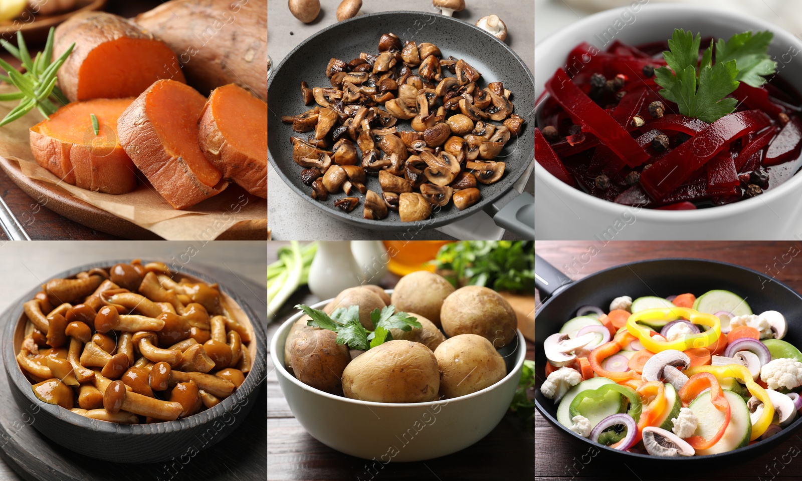 Collection of food products with earthy taste, collage Image of Collection of food products with earthy taste, collage
