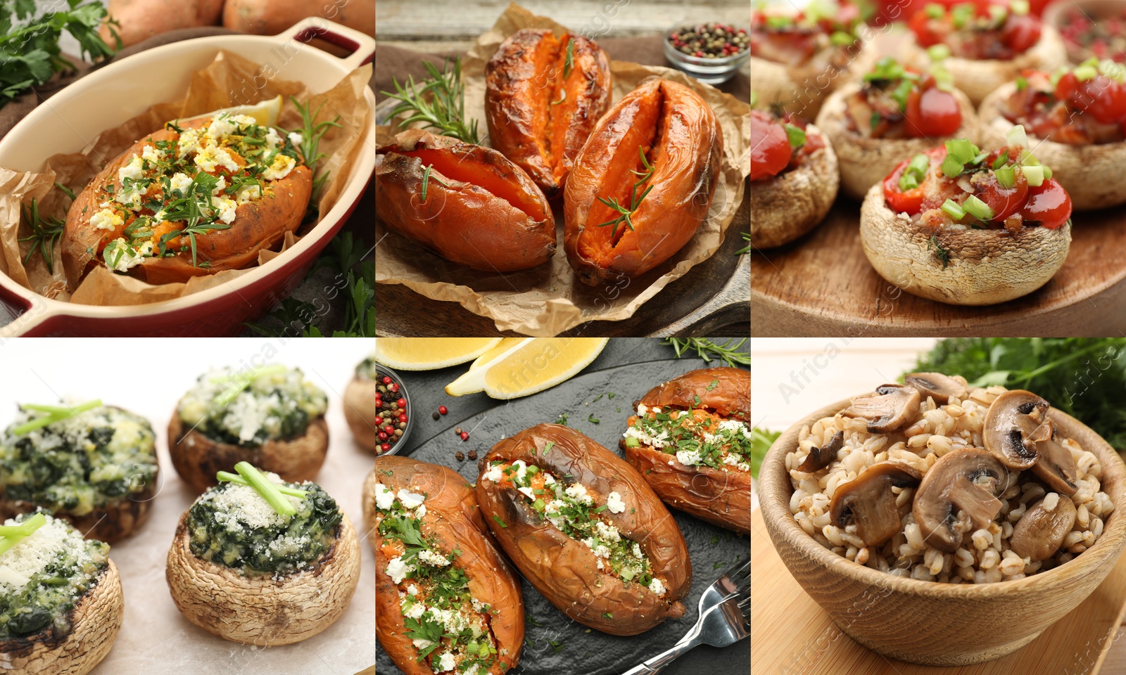 Collection of food products with earthy taste, collage Image of Collection of food products with earthy taste, collage
