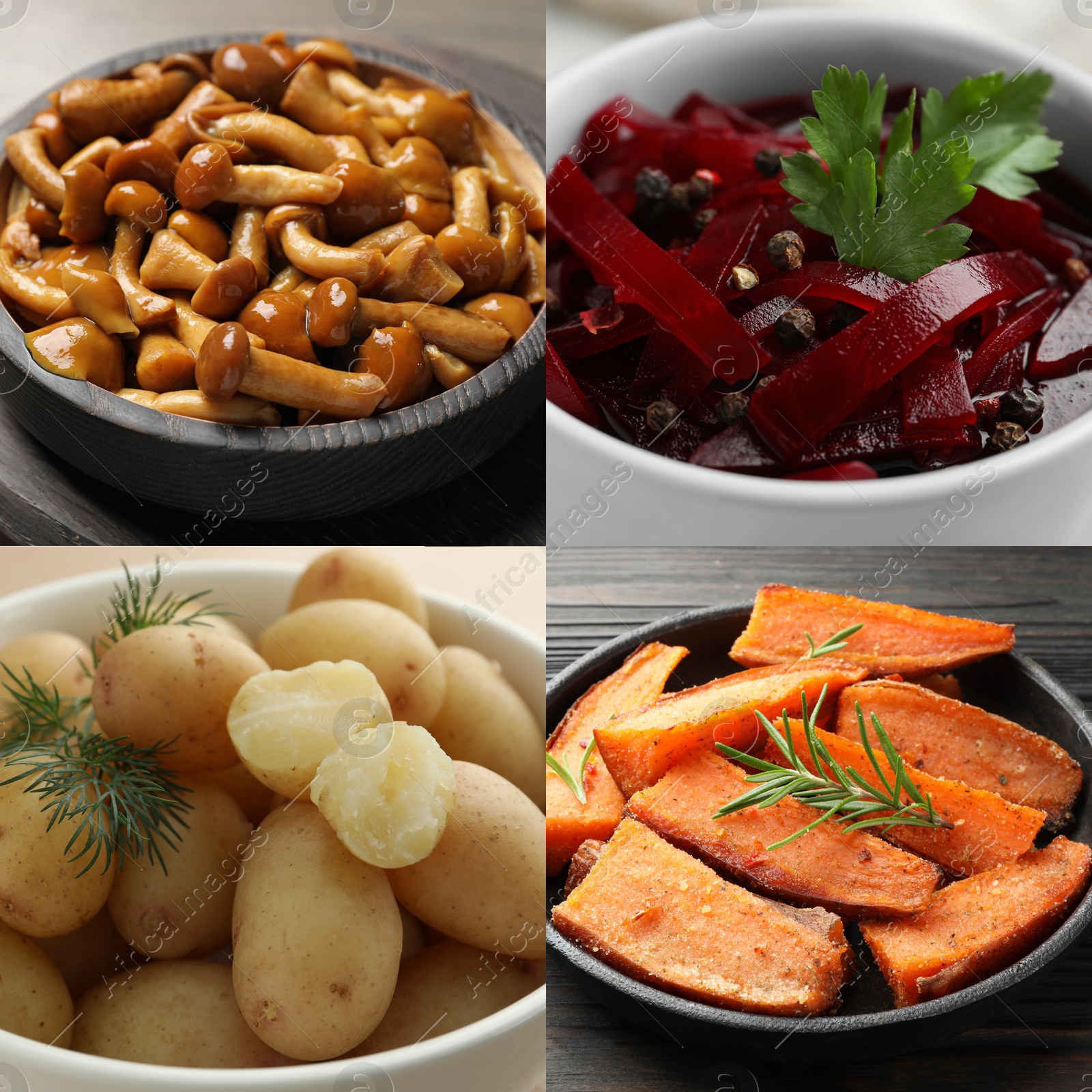Collection of food products with earthy taste, collage Image of Collection of food products with earthy taste, collage