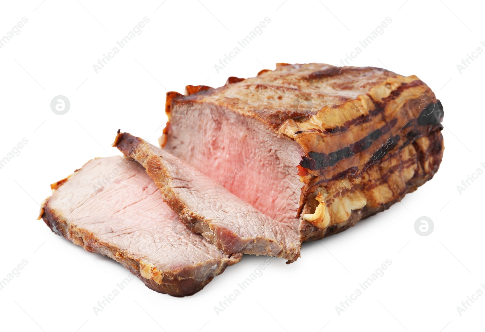 Photo of Delicious baked beef meat isolated on white