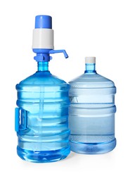 Photo of Cooler bottles with water isolated on white