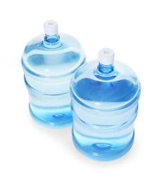 Photo of Cooler bottles with water isolated on white