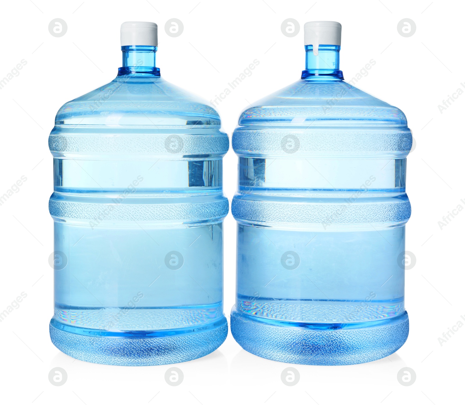 Photo of Cooler bottles with water isolated on white