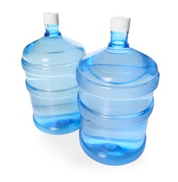 Photo of Cooler bottles with water isolated on white