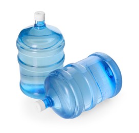 Photo of Cooler bottles with water isolated on white