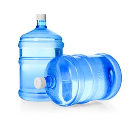 Photo of Cooler bottles with water isolated on white