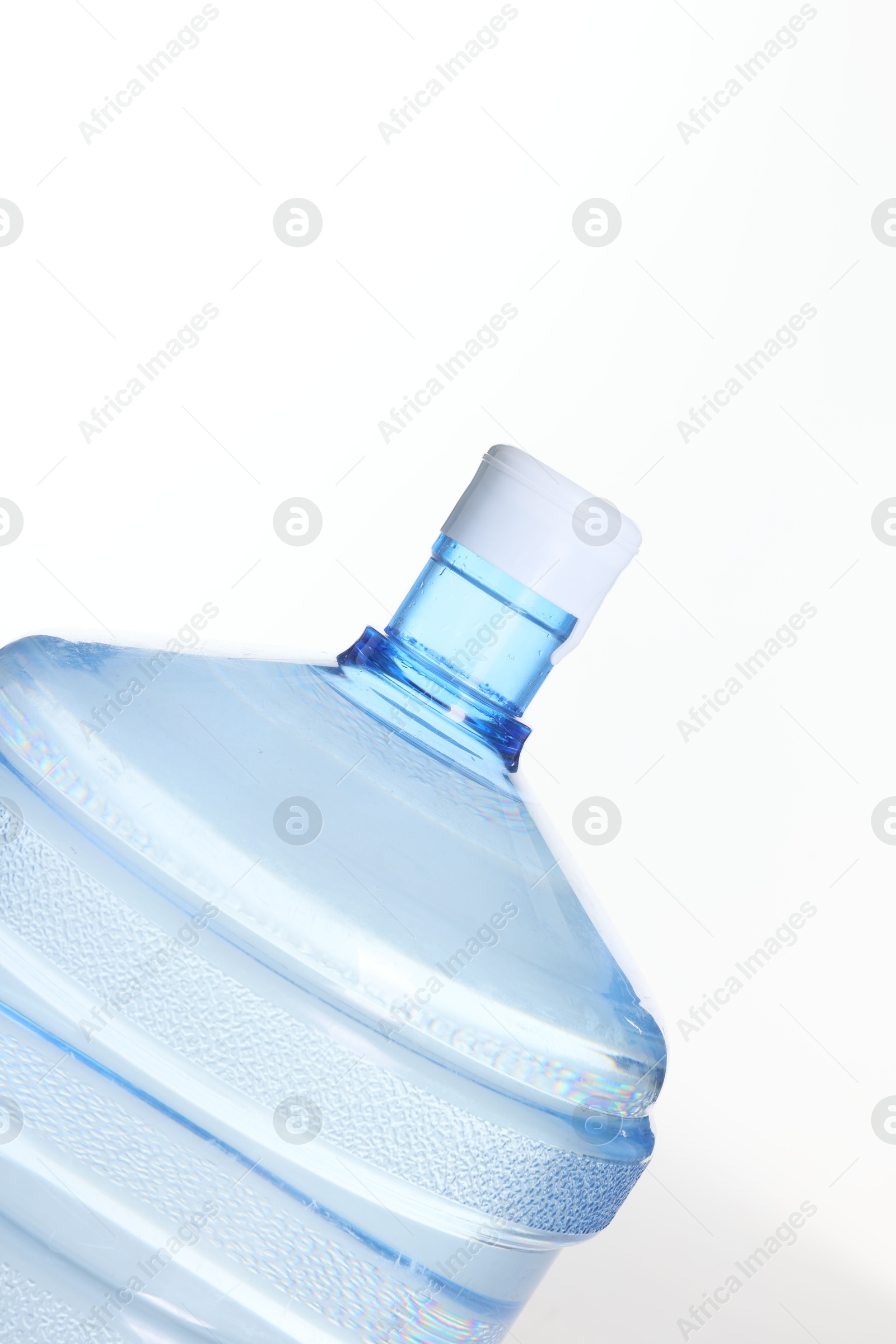 One cooler bottle with water isolated on white Photo of One cooler bottle with water isolated on white