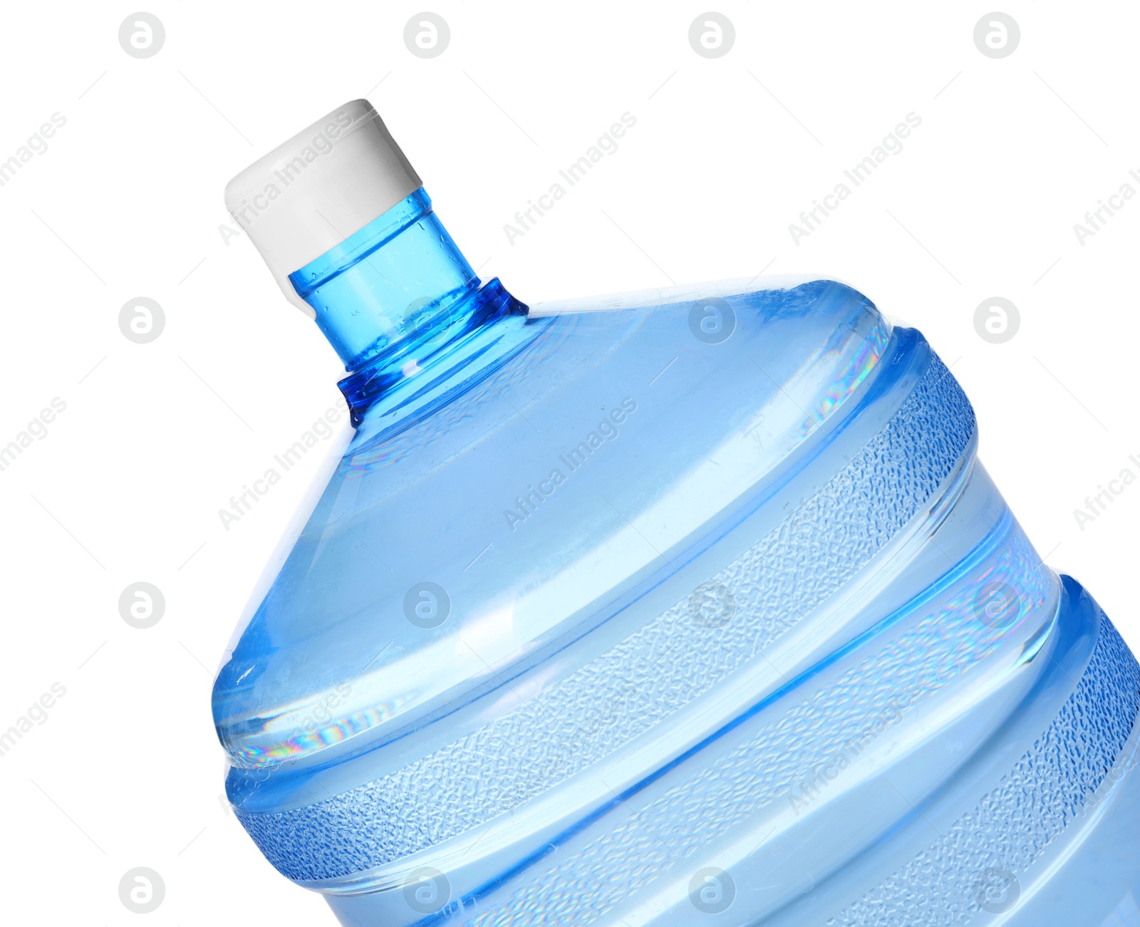 Photo of One cooler bottle with water isolated on white