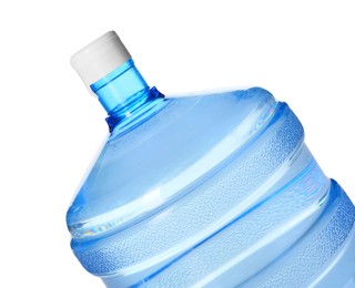 Photo of One cooler bottle with water isolated on white